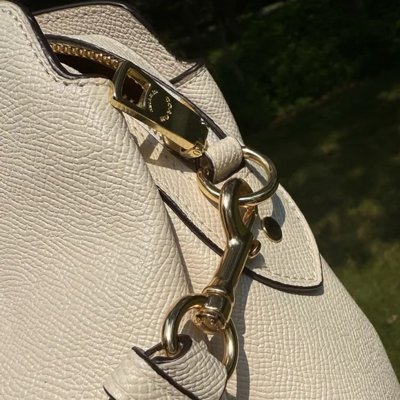 NEW Coach Lillie Carryall Satchel Chalk Crossgrain Leather Carryall Bag NWT - Picture 7 of 16